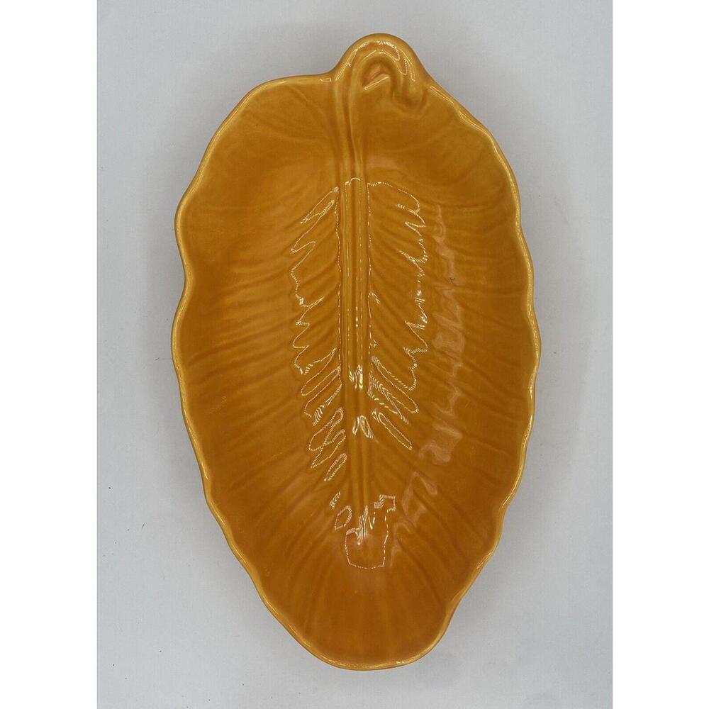 Olfaire 15" Orange Leaf Large Serving Dish Made in Portugal